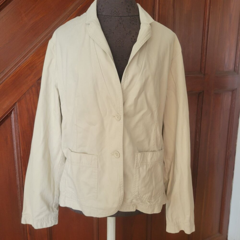 Eddie Bauer Womens Legendwash Jacket XL Beige Casual Cotton Blend